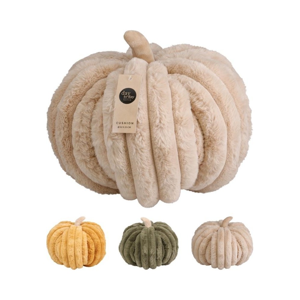 CUSCINO FORMA DI ZUCCA 32X25 3 COLORI